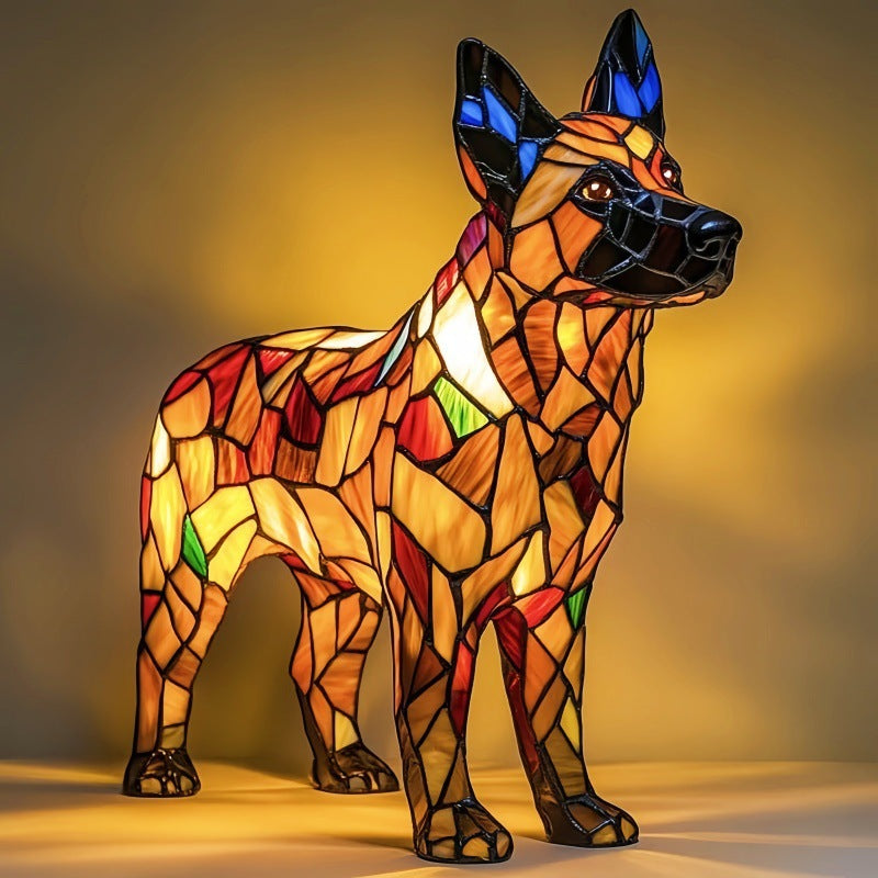 Bandit | Magical Dog Lamp in Colored Glass