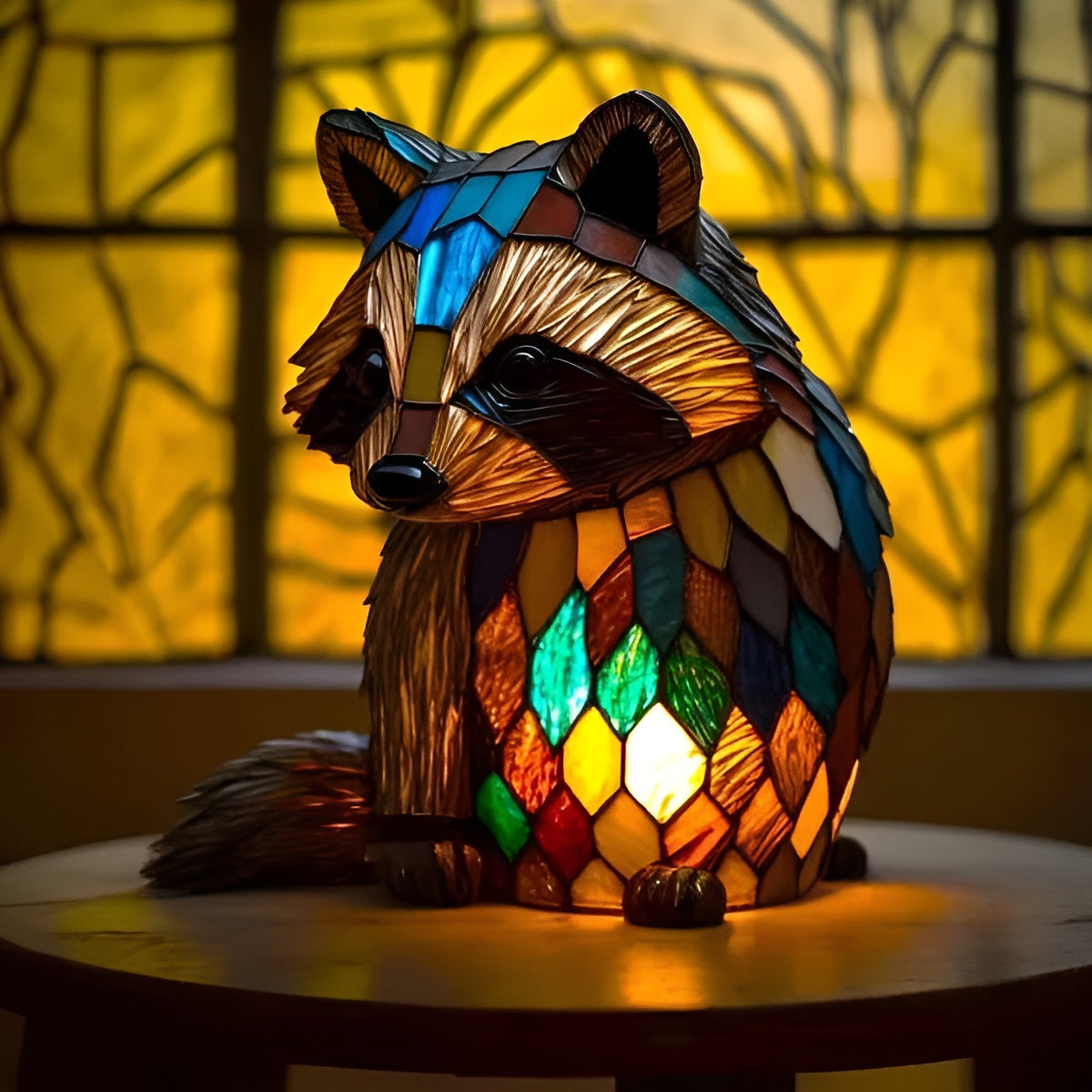 Filou | Magisk Raccoon Lamp in Colored Glass