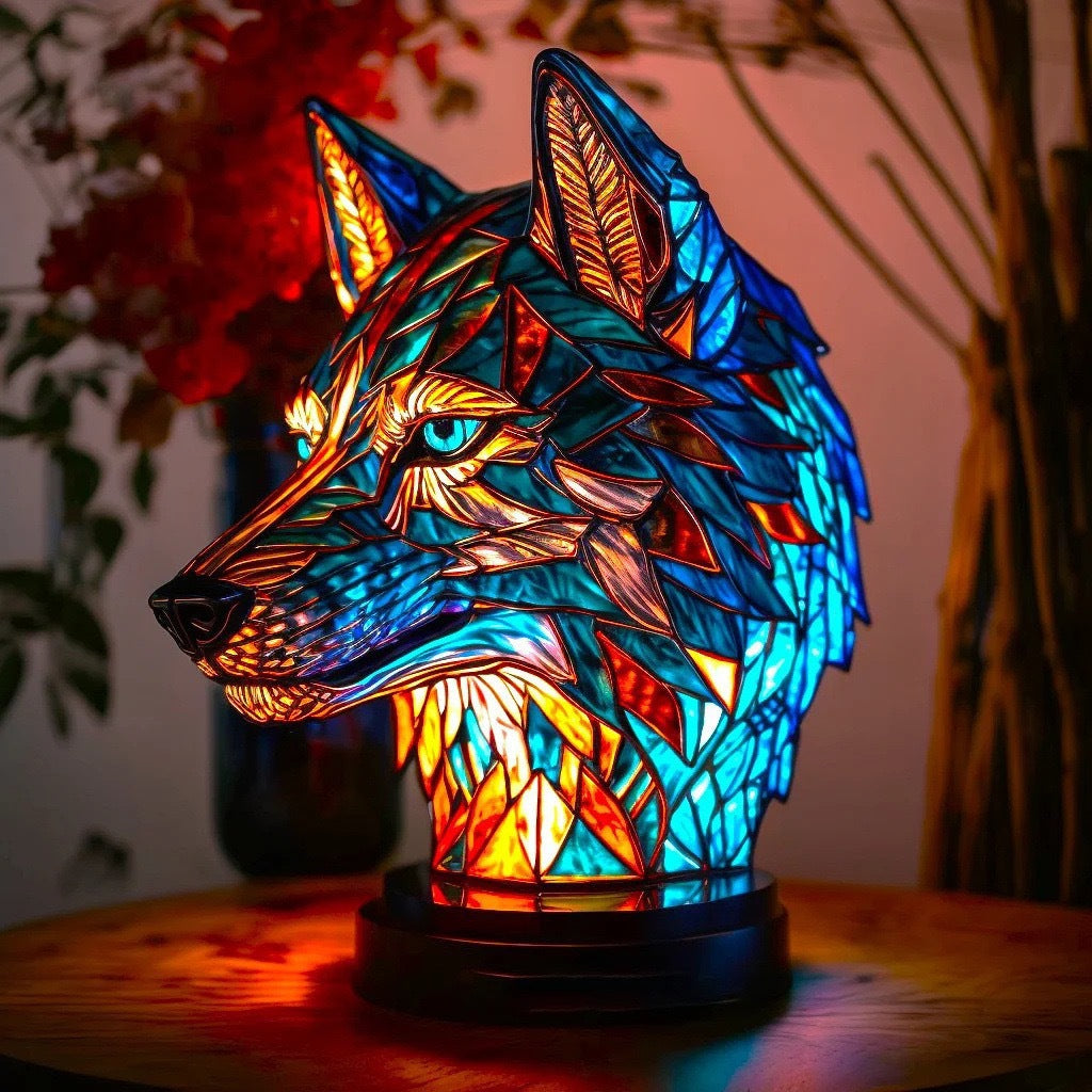 Blaze | Wolf Lamp Magisk in Colored Glass