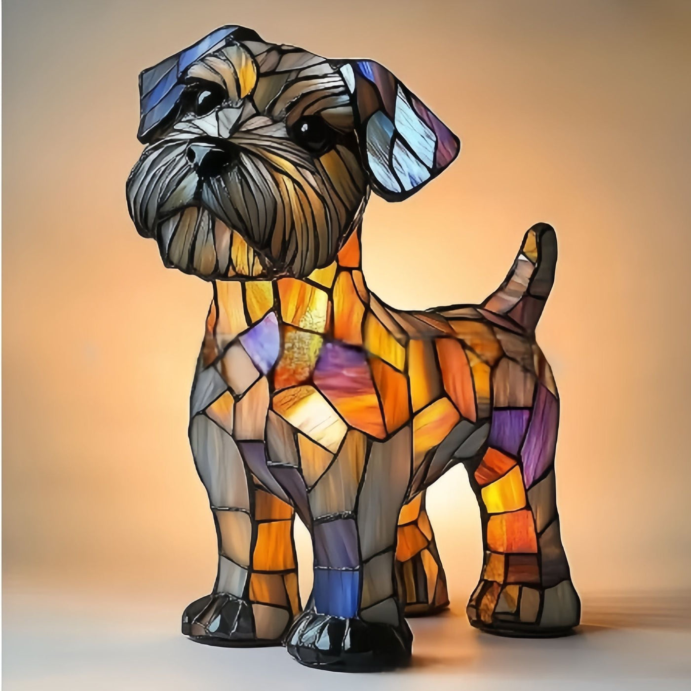 Rocky | Magical Colored Glass Dog Lamp