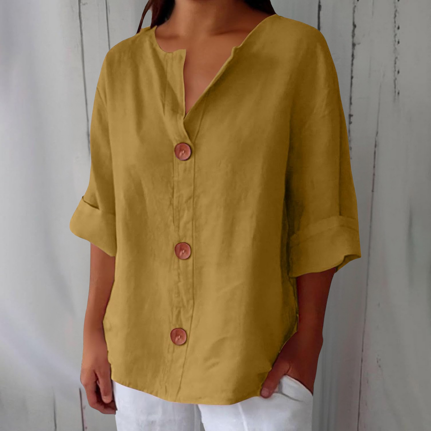 Noora™ | Relaxed Linen Blouse for Timeless Elegance