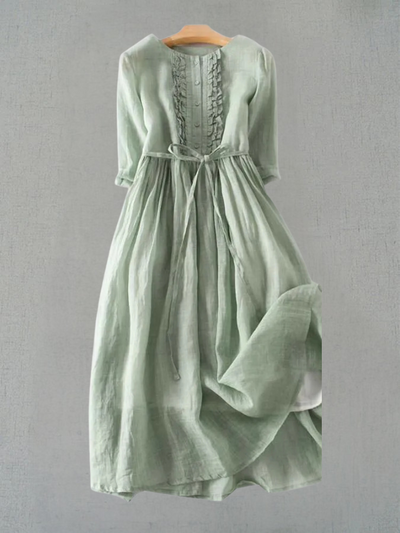 Elyssera™ | Vintage-Inspired Lace-Up A-Line Dress