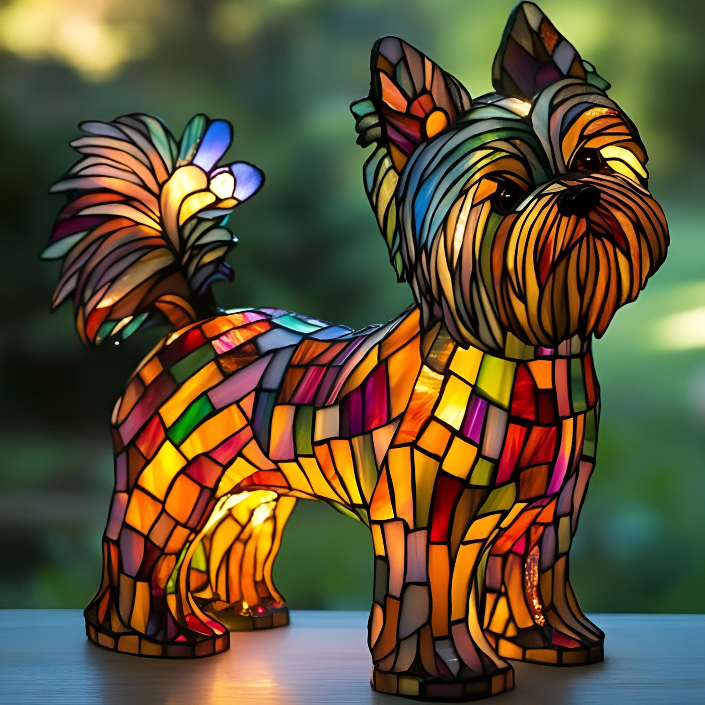 Lili | Magical Dog Lamp in Colored Glass