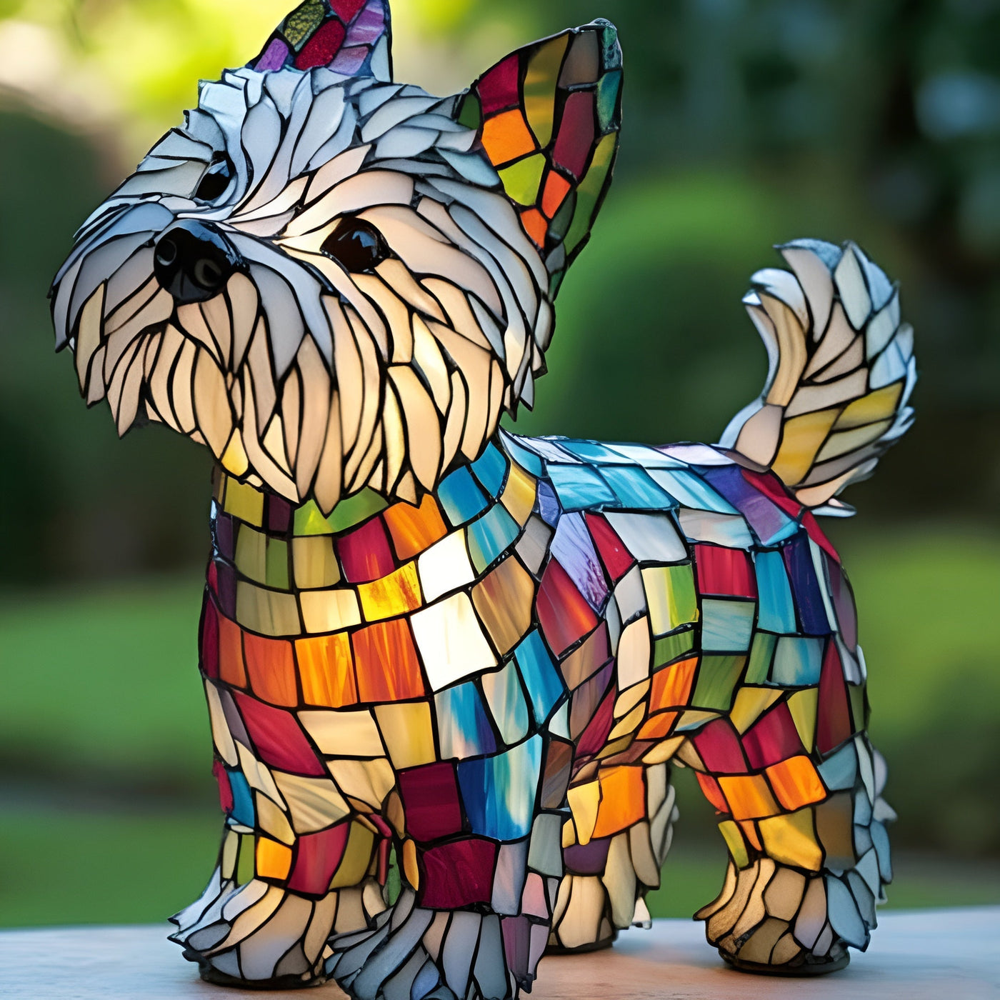 Max | Magical Colored Glass Dog Lamp