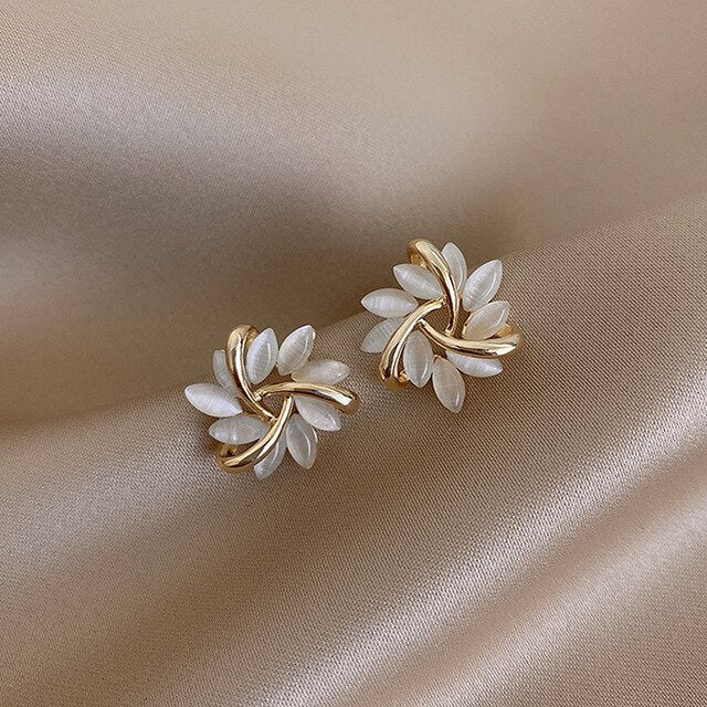 Elysiuma™ | Ethereal Opal Earrings in Gilded Elegance