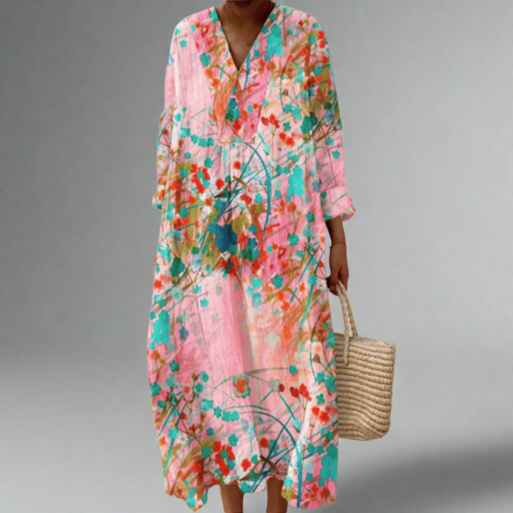 Lana | Soft Blush Floral Maxi Dress