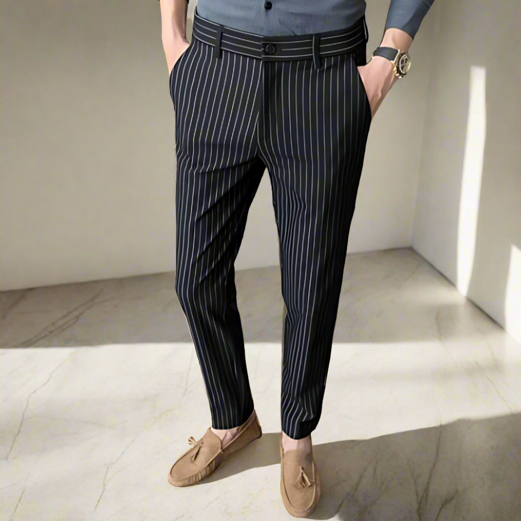Refined Vertical Stripe Pants
