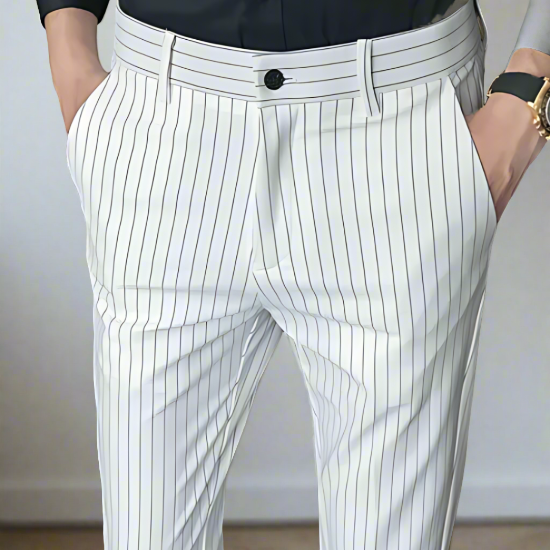 Refined Vertical Stripe Pants