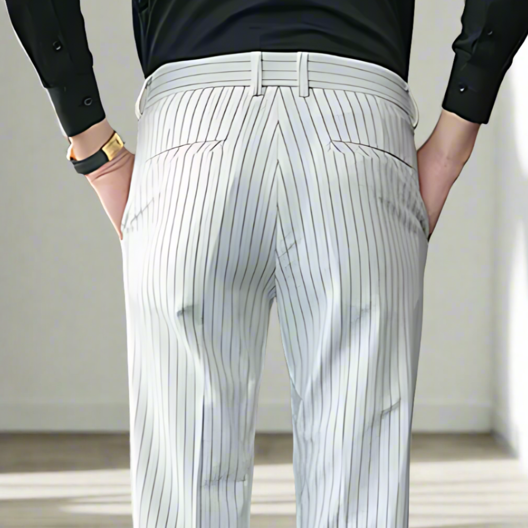 Refined Vertical Stripe Pants