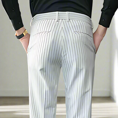 Refined Vertical Stripe Pants