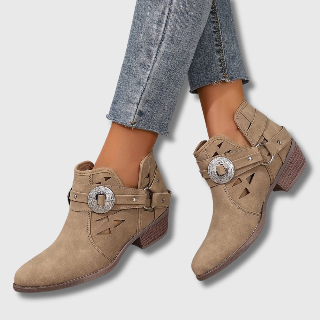 Clara – Women's Chic Western Ankle Boots | Limited Edition
