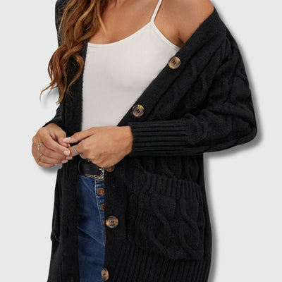 Édith - Elegant Twisted Knit Cardigan for Women