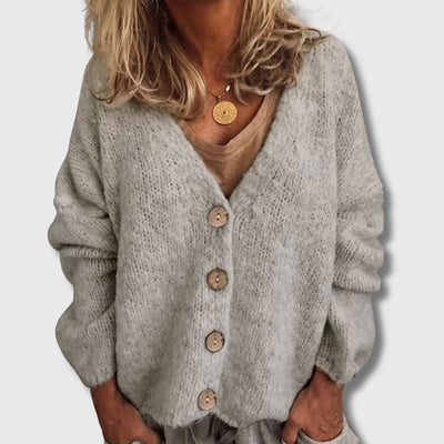 Fayeva - Elegant Women's Cardigan with V-Neck Limited Edition