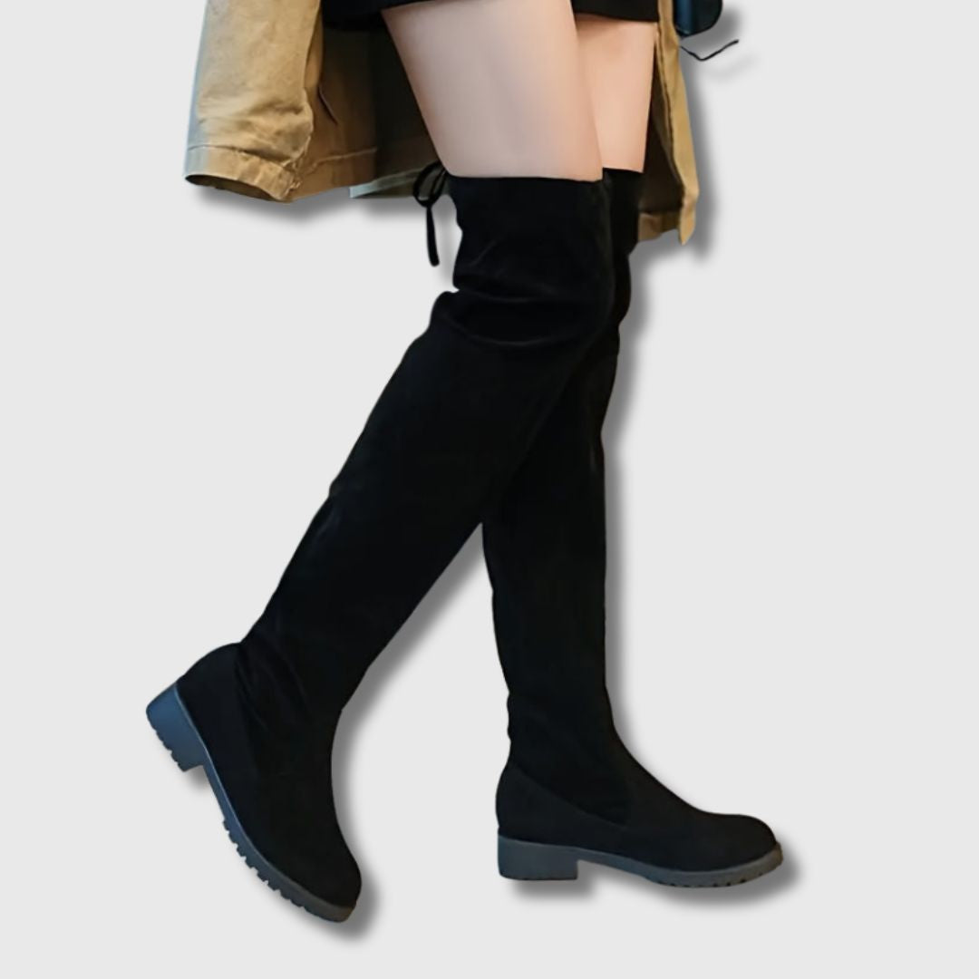 Suzanne – Women's Block Heel Thigh-High Boots | Limited Edition