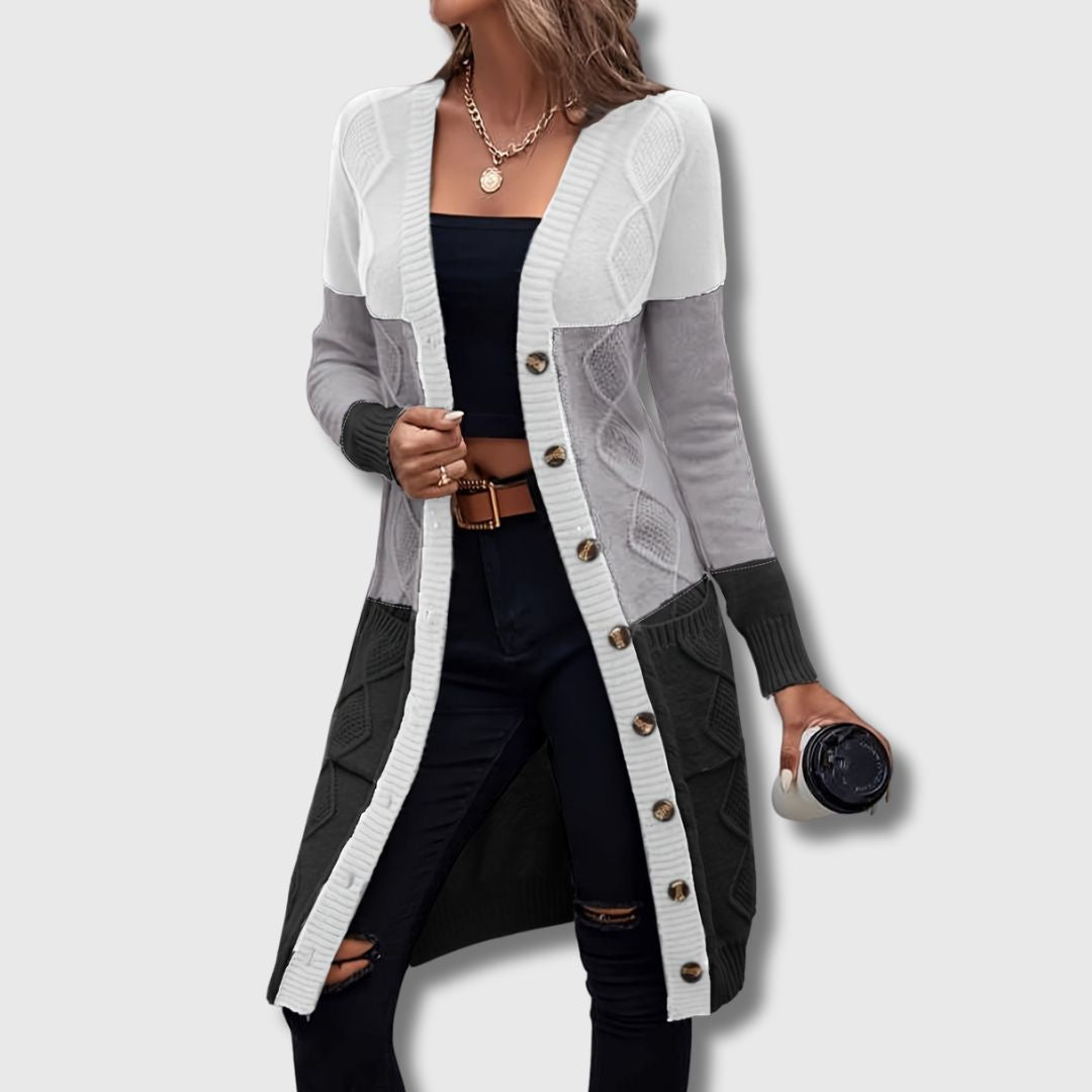 Colette – Women's Color Block Buttoned Cardigan Limited Edition