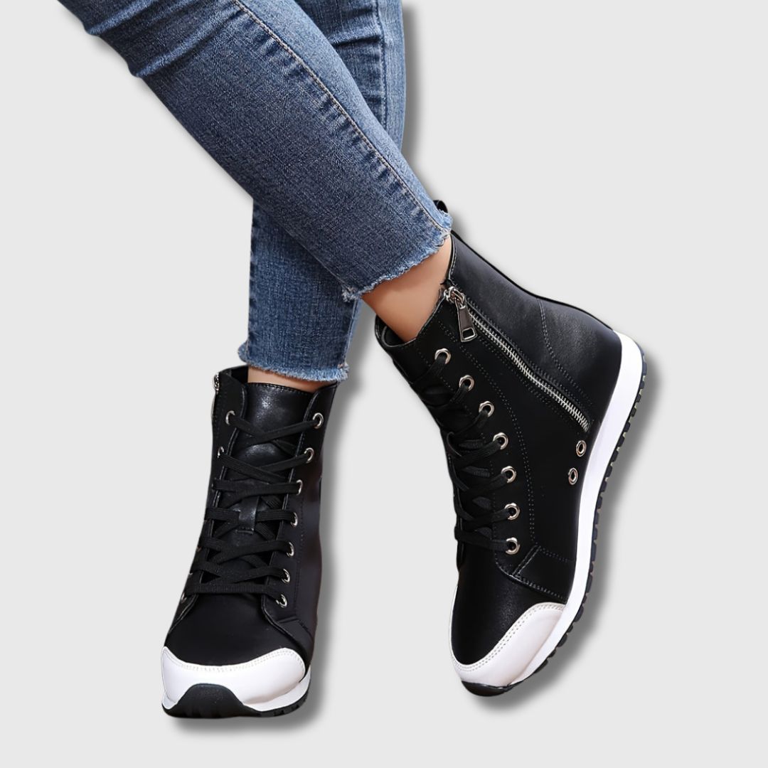 Aurora – Women's Bicolor High-Top Sneakers | Limited Edition