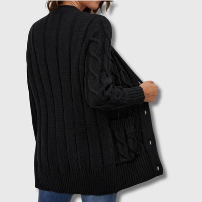 Édith - Elegant Twisted Knit Cardigan for Women