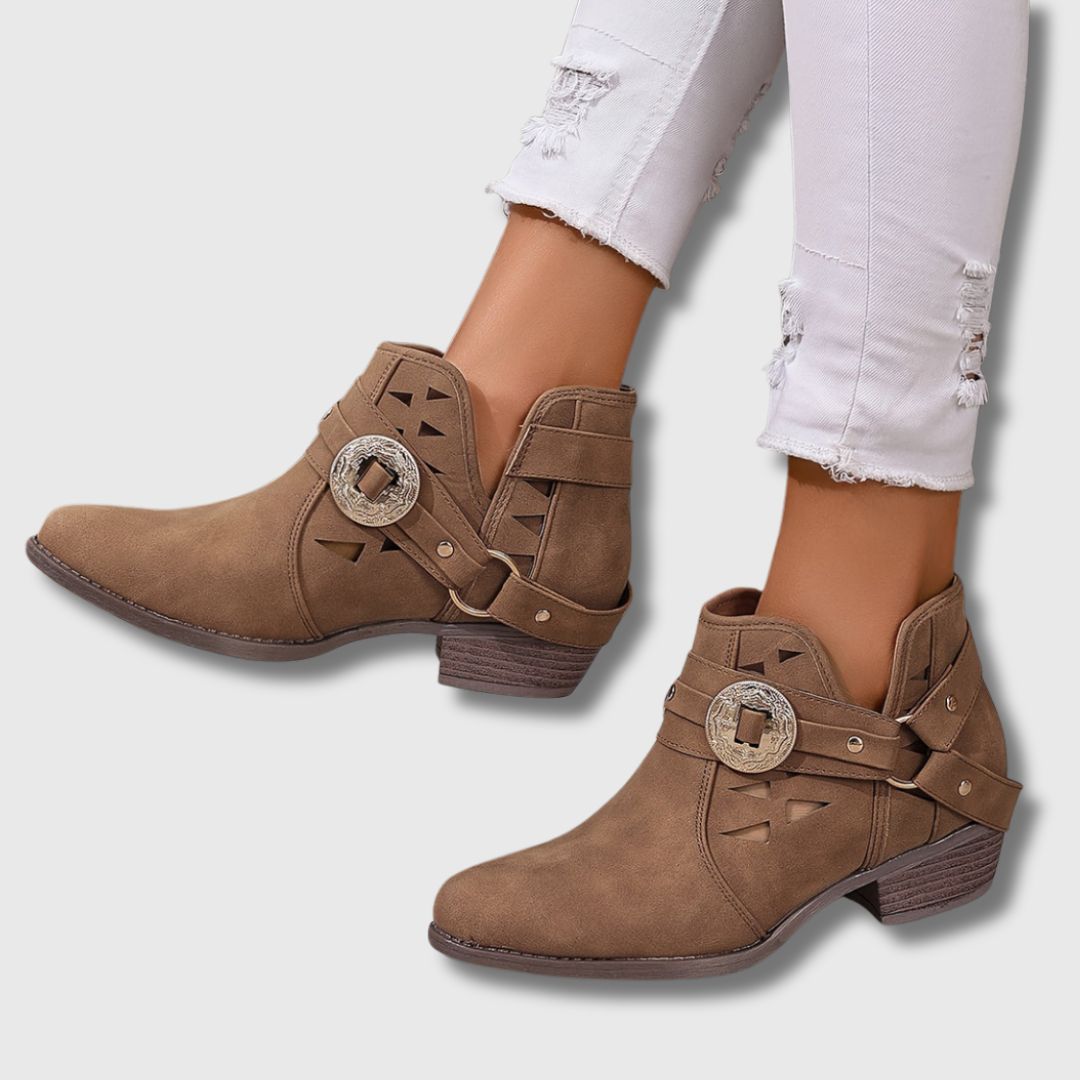 Clara – Women's Chic Western Ankle Boots | Limited Edition