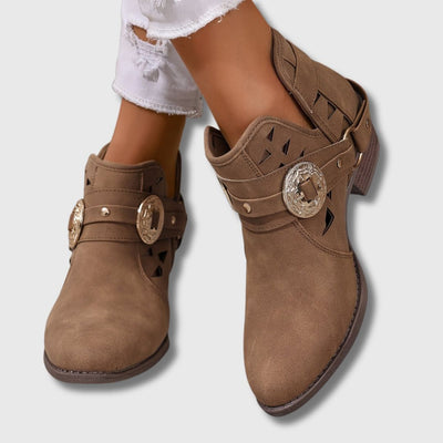 Clara – Women's Chic Western Ankle Boots | Limited Edition