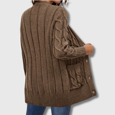 Édith - Elegant Twisted Knit Cardigan for Women