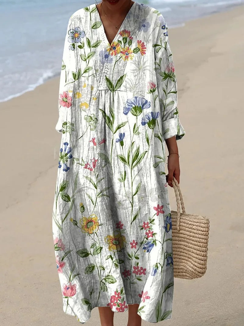 Elarwen™ | Floral Midi Summer Dress