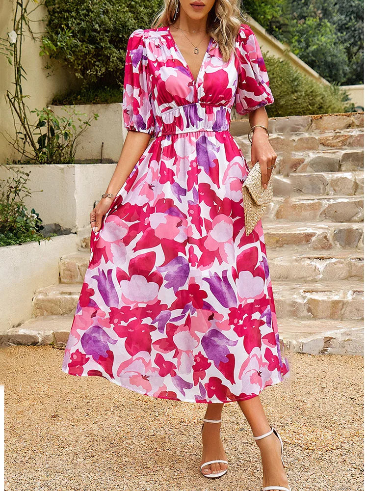 Lyria™ | Enchanting midi dress with refined print