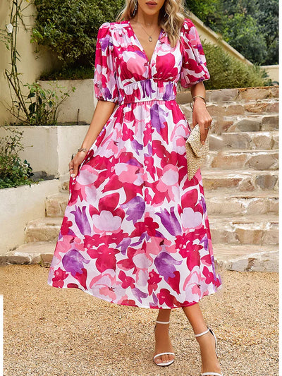 Lyria™ | Enchanting midi dress with refined print