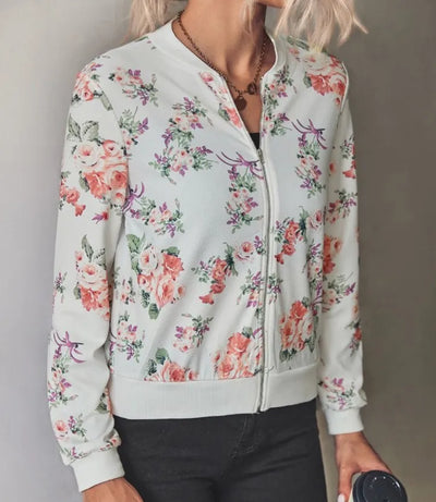 Lunaire™ | Bomber Jacket with Refined Floral Pattern