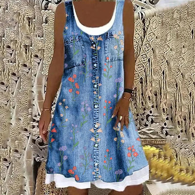 Sofia™ | Soft and Elegant Denim Dress