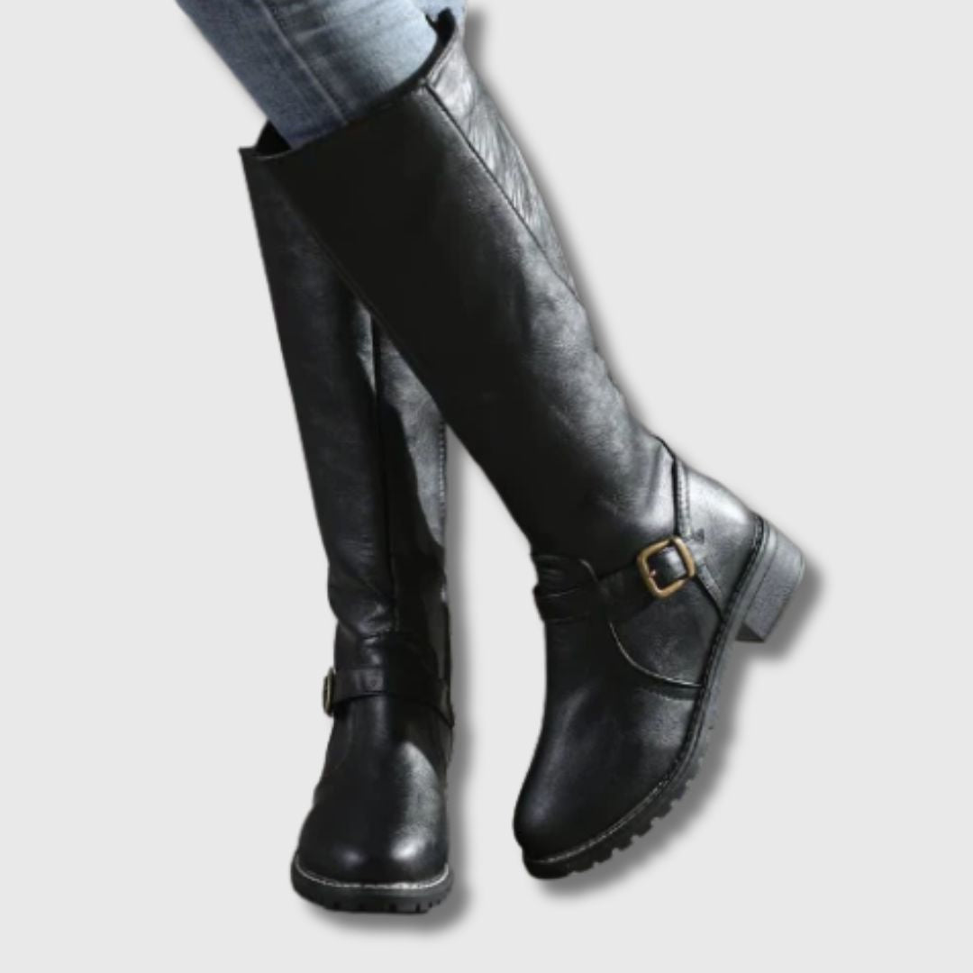 Kate - Tall Boots with Buckle and Zipper | Limited Edition