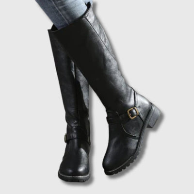Kate - Tall Boots with Buckle and Zipper | Limited Edition