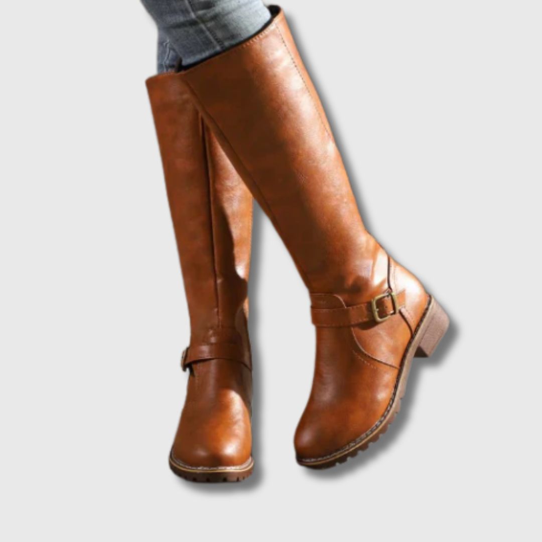 Kate - Tall Boots with Buckle and Zipper | Limited Edition