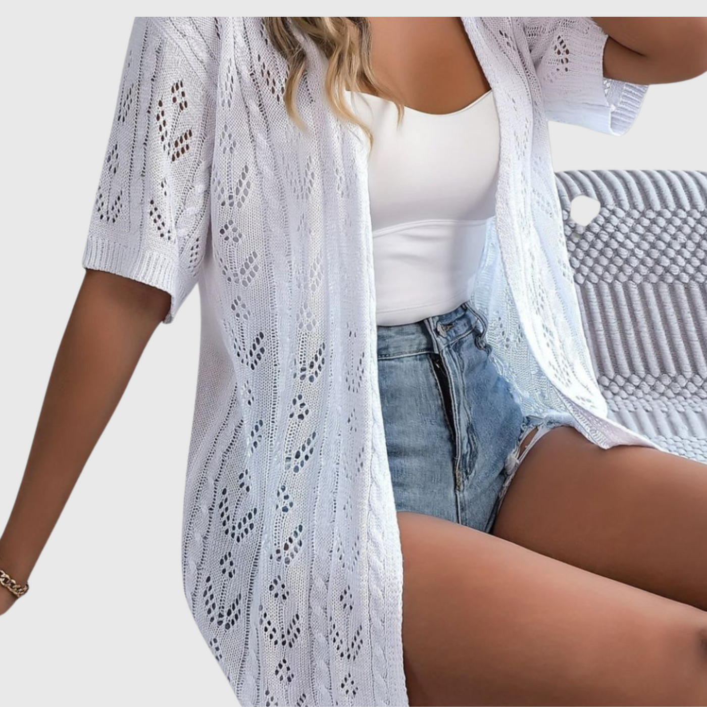 Elegant Openwork Cardigan for Women – Summer Style