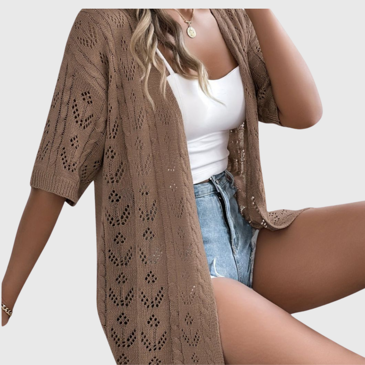 Elegant Openwork Cardigan for Women – Summer Style