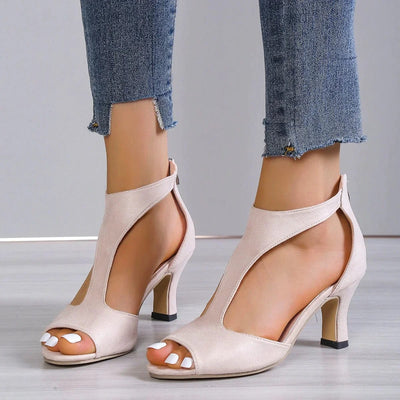 Bella - Chic Back Zipper Stiletto Sandals