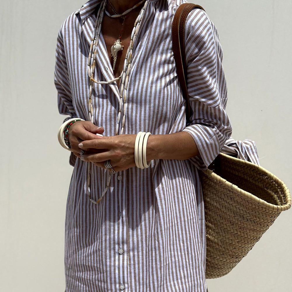 Nathalie™ | Striped Shirt Dress