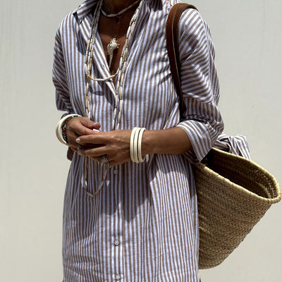 Nathalie™ | Striped Shirt Dress