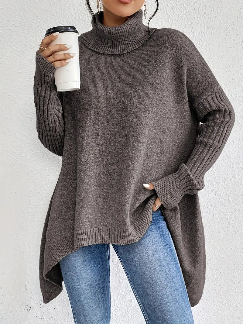 LAORA | Sweater with Long Sleeves and High Collar
