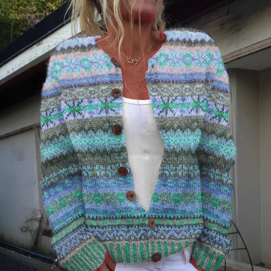 Elara™ | Aquarel printed cardigan