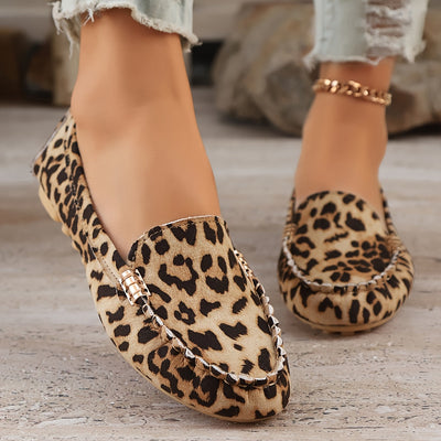 Thalira™ | Leopard Print Loafers