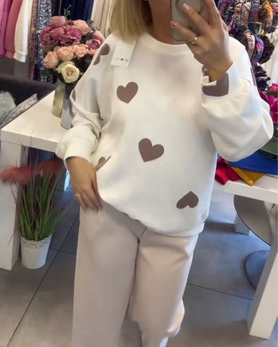 MILU | Cotton Blend Sweater with Hearts