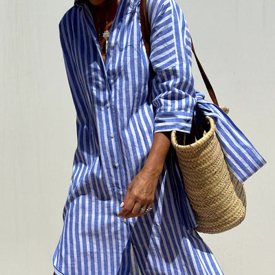 Nathalie™ | Striped Shirt Dress