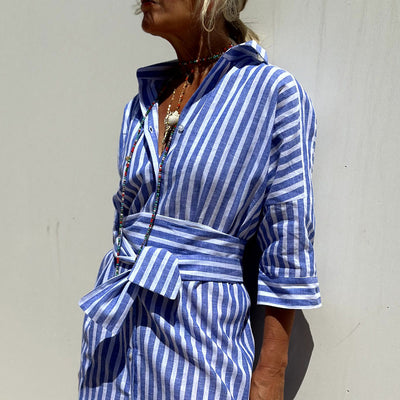 Nathalie™ | Striped Shirt Dress