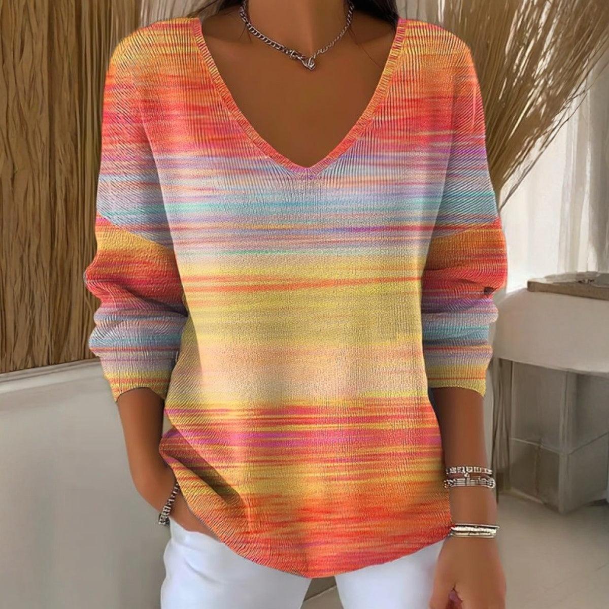 Elegant V-Neck Long Sleeve Top