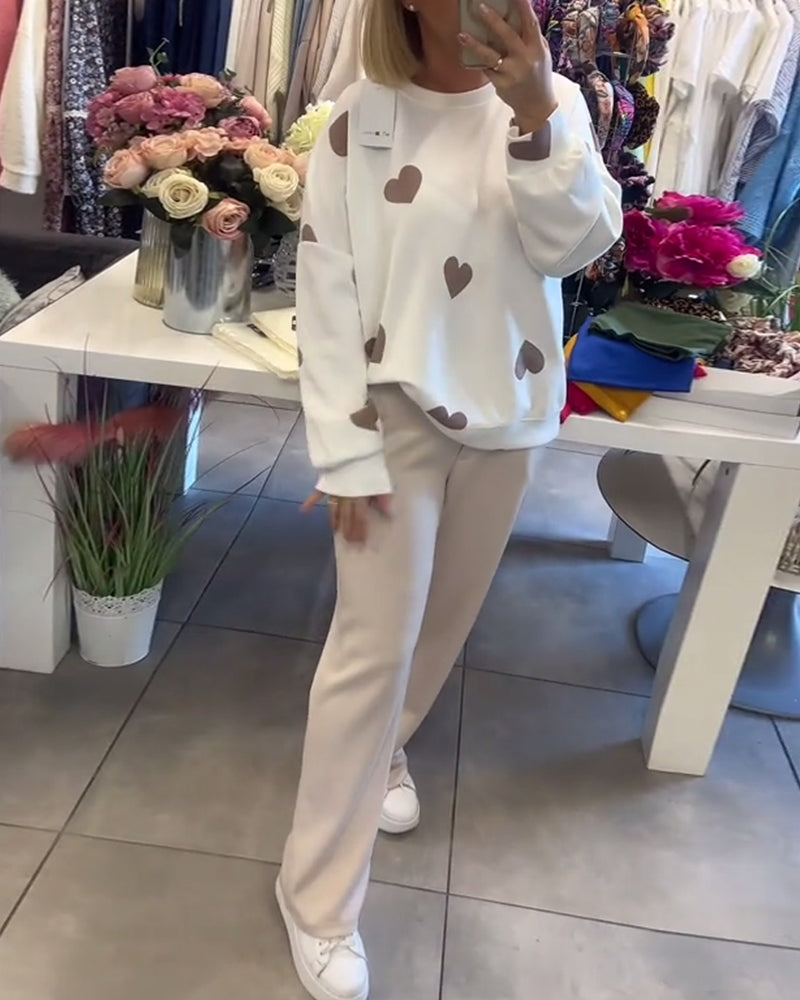 MILU | Cotton Blend Sweater with Hearts