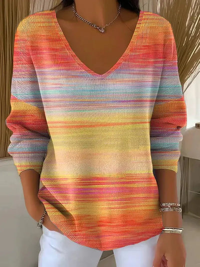 Elegant V-Neck Long Sleeve Top