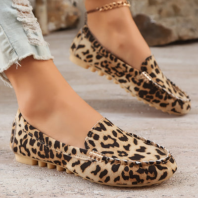 Thalira™ | Leopard Print Loafers