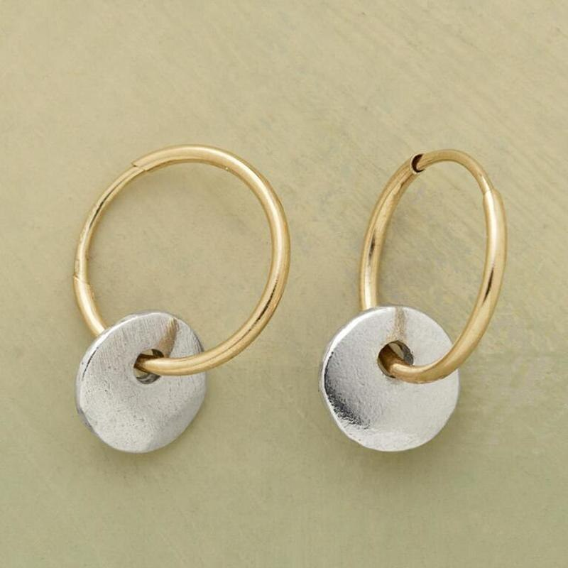 Aurelin™ | Gilded Harmony Hoops and Silvered Elegance Earrings