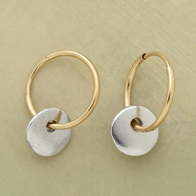 Aurelin™ | Gilded Harmony Hoops and Silvered Elegance Earrings