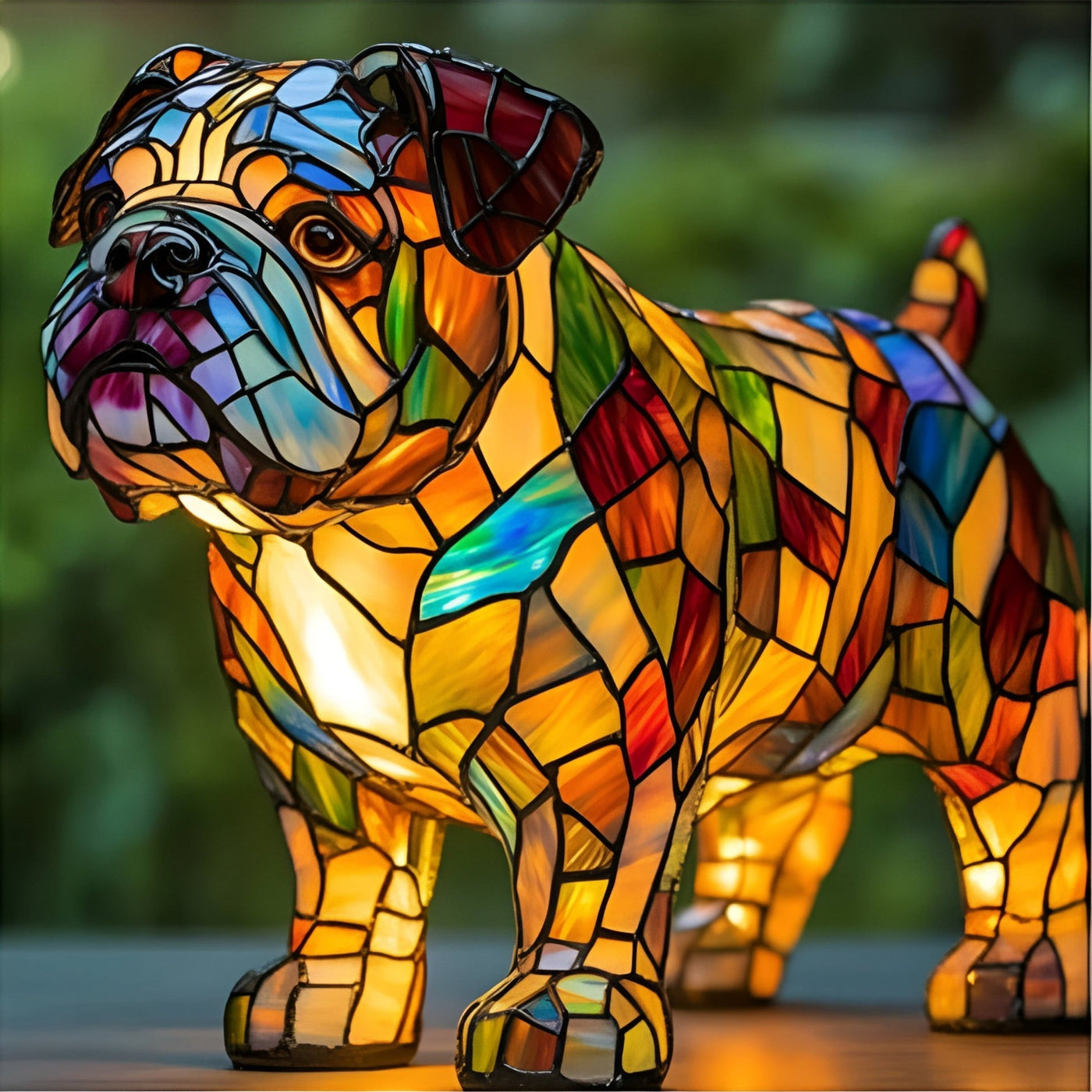 Thor | Magical Dog Lamp in Colored Glass